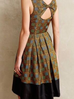 Anthropologie Girls from Savoy Kakum Flared Silk Dress Size 2